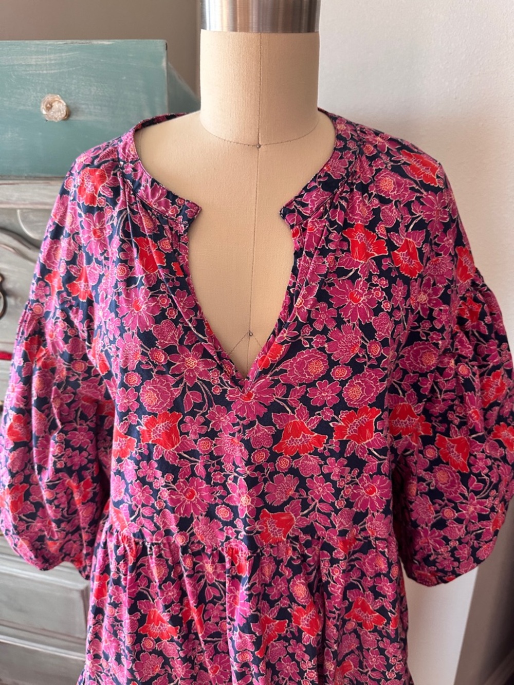 Sundry The Anywhere Ditzy Floral Mini Dress Red - Picture 5 of 11